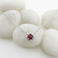 Sterling Silver Lab Ruby + Diamond Necklace
