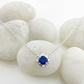 Sterling Silver Lab Sapphire+ Diamond Necklace