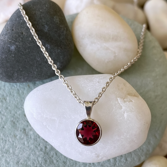 Rhodolite Garnet + Sterling Silver Necklace