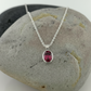 Rhodolite Garnet Oval Bezel Set Necklace