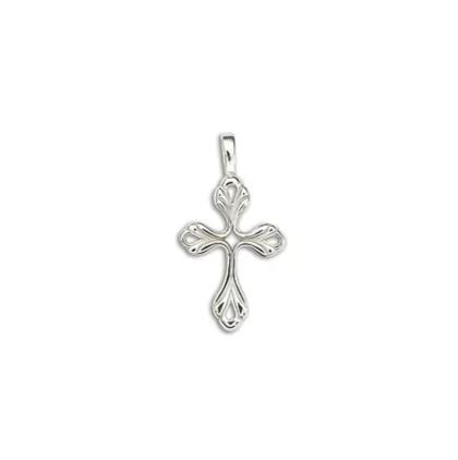 Sterling Silver Fleur-de-Lis Cross