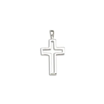 Sterling Silver Open Block Cross