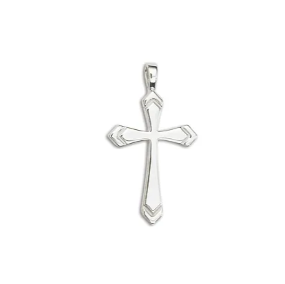 Sterling Silver Arrow Groove Cross