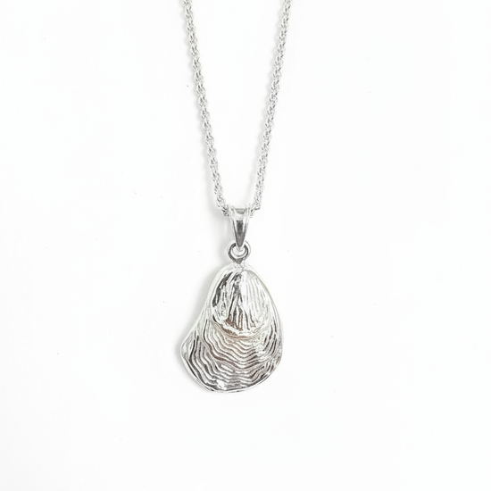 Solid Silver Oyster Necklace