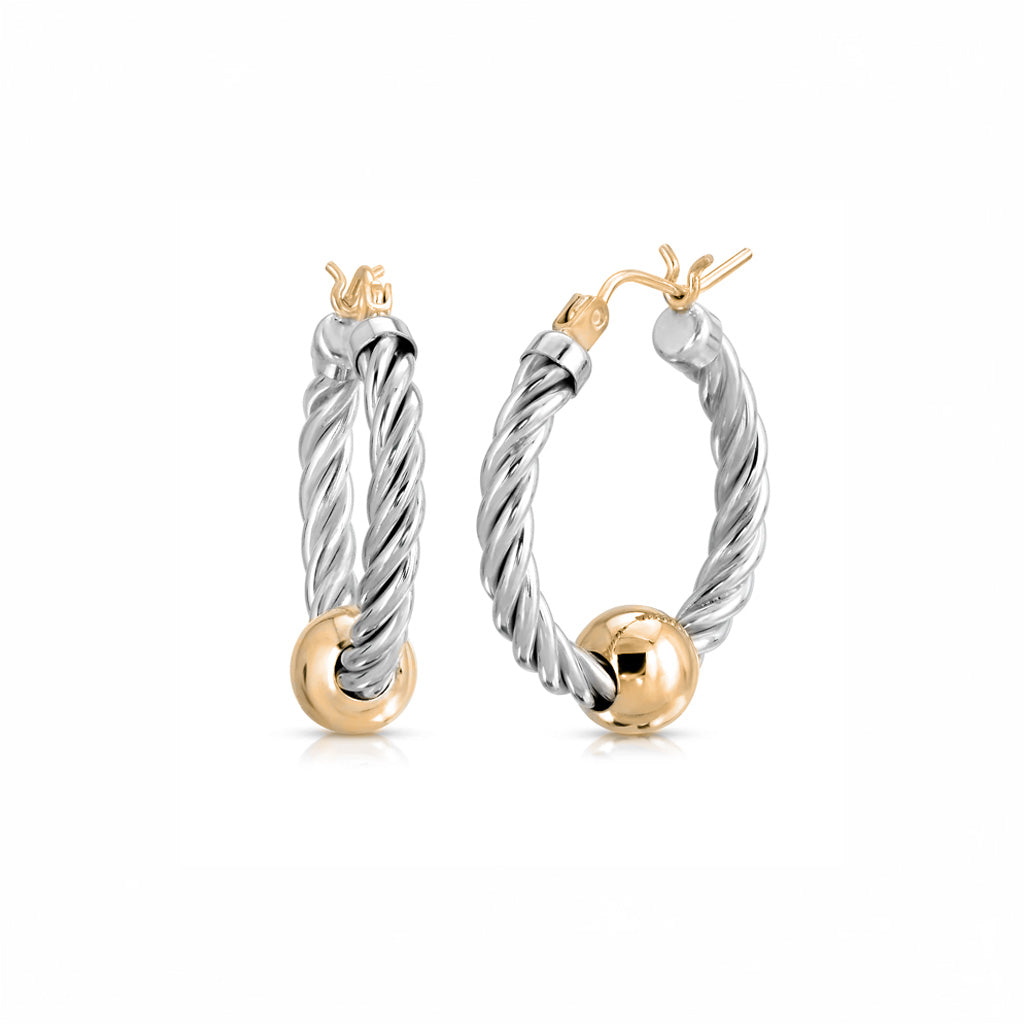 Two Tone Twist Hoops – Cape Cod Jewelers