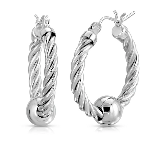 Sterling Silver Cape Cod Twist Hoops