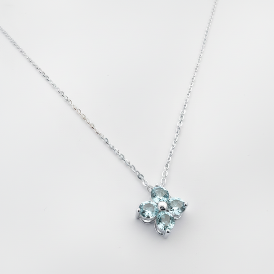 New! Aquamarine Cape Cod Hydrangea Necklace