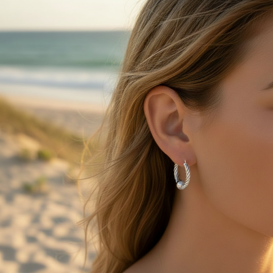 Sterling Silver Cape Cod Twist Hoops