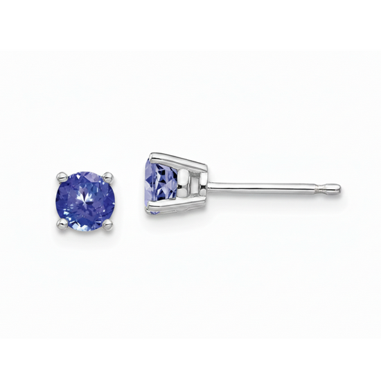 Sterling Silver Tanzanite Stud Earrings