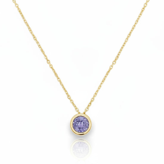 14K Tanzanite Bezel Necklace