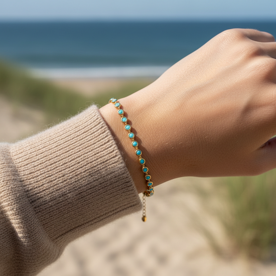 New! Petite Turquoise Bezel Bracelet