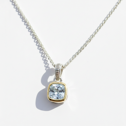Two Tone Aquamarine Necklace