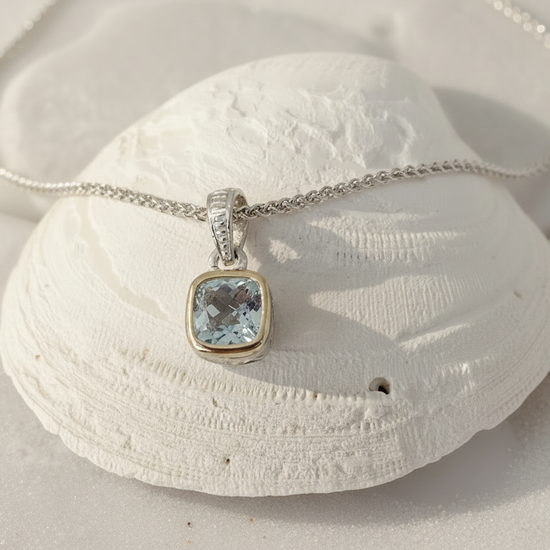 Two Tone Aquamarine Necklace