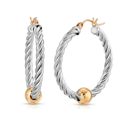 Two Tone Cape Cod Twist Hoops
