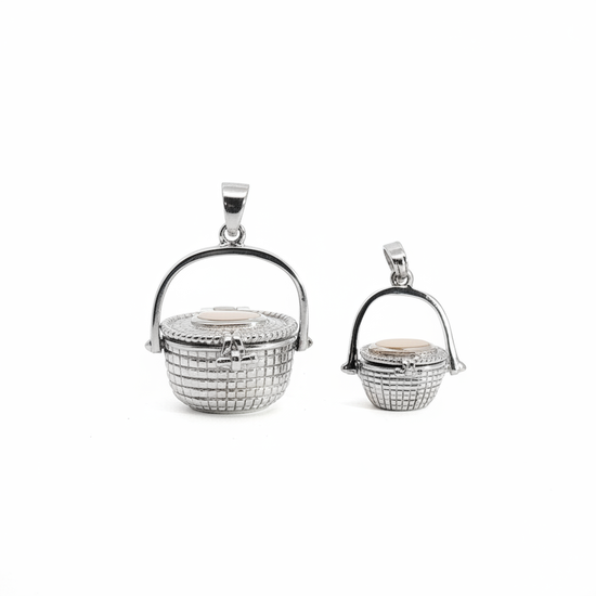 New! Two Tone Nantucket Basket Pendant
