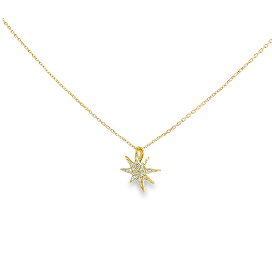 14K Diamond Starburst Necklace