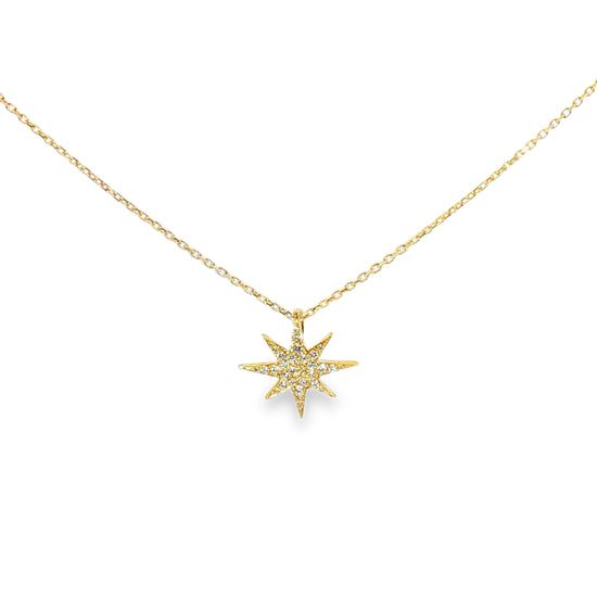 14K Diamond Starburst Necklace