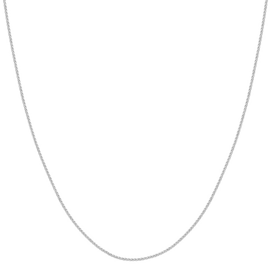 1 mm Sterling Silver w/ Rhodium Wheat Chain
