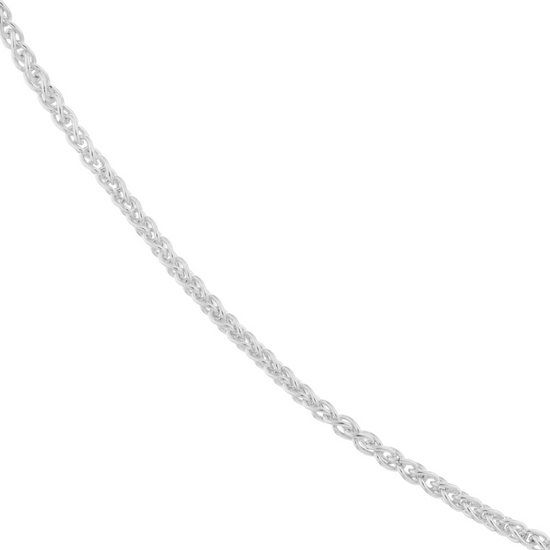 1 mm Sterling Silver w/ Rhodium Wheat Chain
