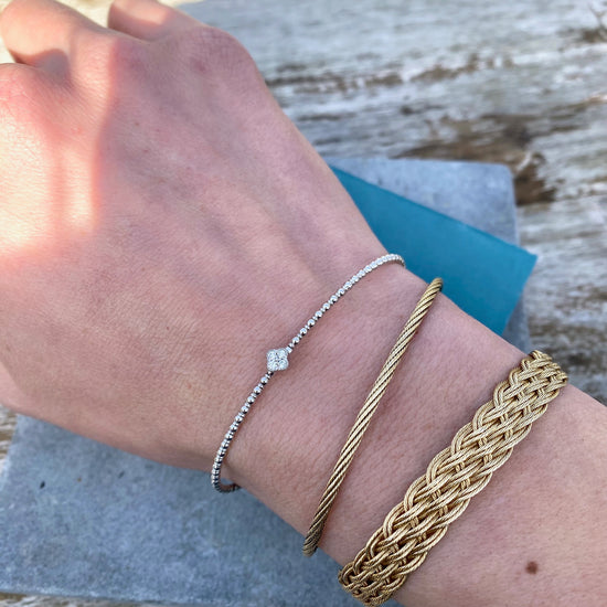 14k Beaded Flex Fleur Bracelet