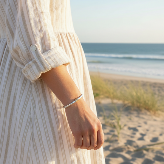 Cuff with 14k Gold Center Wrap