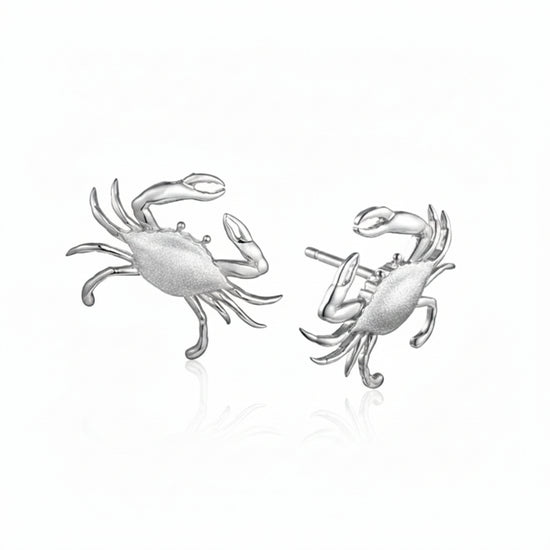 Sterling Silver Crab Stud Earrings