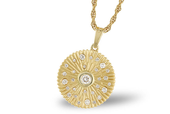 14K Gold + Diamond Medallion Necklace