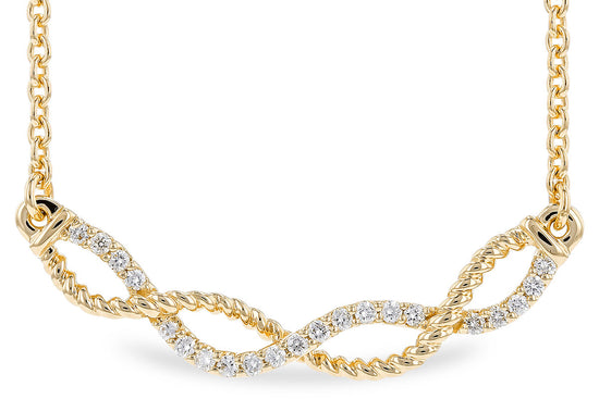 New! 14K Diamond Rope Twist Necklace