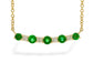 14k Emerald + Diamond Bar Necklace