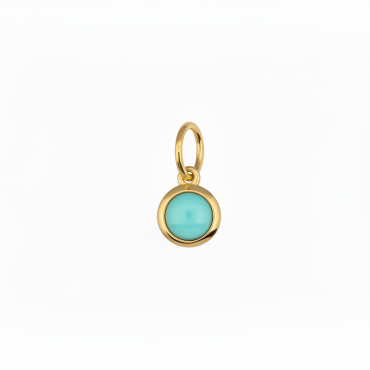 Petite Birthstone Charm - Turquoise (Dec.)
