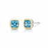 Two Tone Blue Topaz Stud Earrings