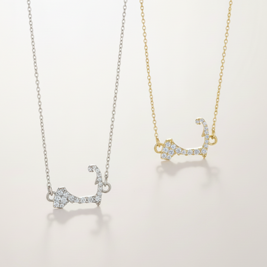 Petite Diamond Cape Cod Map Necklace