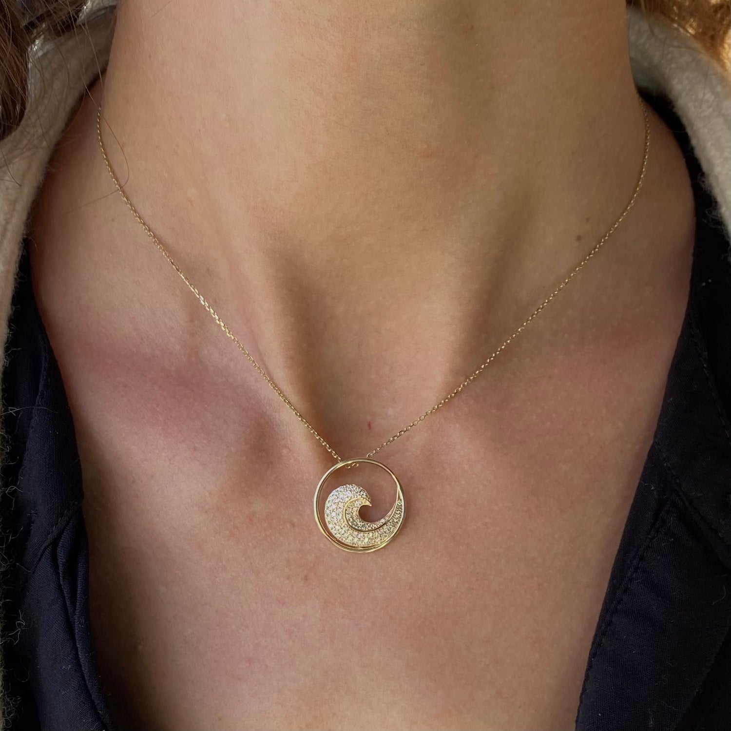 Spiral Necklace | Mociun Mini / White Diamond