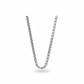 Sterling silver Venetian box chain necklace on a white background