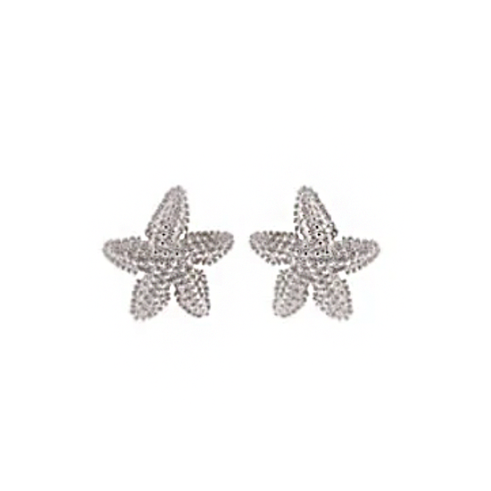 Sterling Silver Knobby Starfish Stud Earrings
