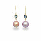 Lavender Pearl +. Sapphire Drop Earrings