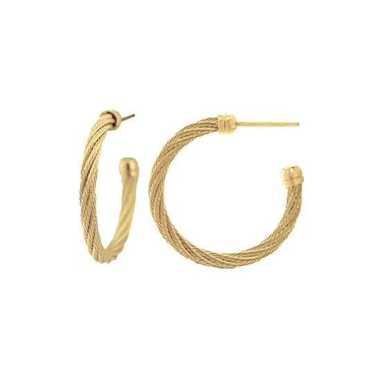 14k Cable Hoop Earrings