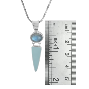 Sea Glass + Labradorite Necklace