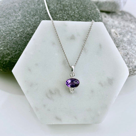 Amethyst Gem Drop Necklace