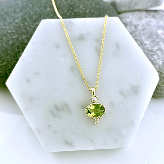 New! Peridot Gem Drop Necklace