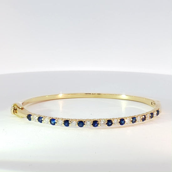 Diamond + Sapphire Bangle Bracelet