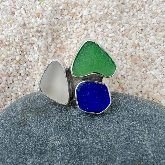 Sea Glass Trio Ring
