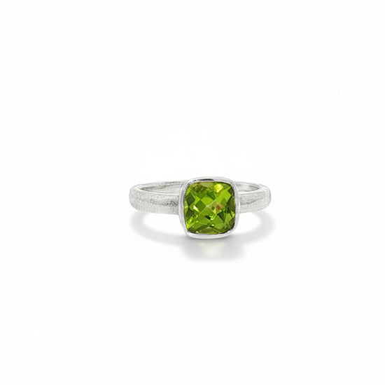 Peridot Cushion Cut Ring