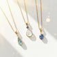 14K Moonstone & Sapphire Pendant