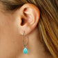 Sterling Silver + Turquoise Swoop Drop Earring