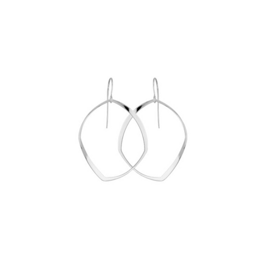 Sterling Silver Abstract Oval Drop Earring