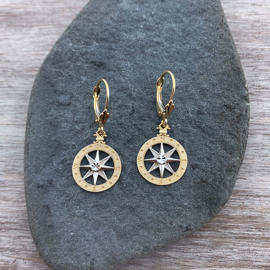 Compass Rose Drop Earrings
