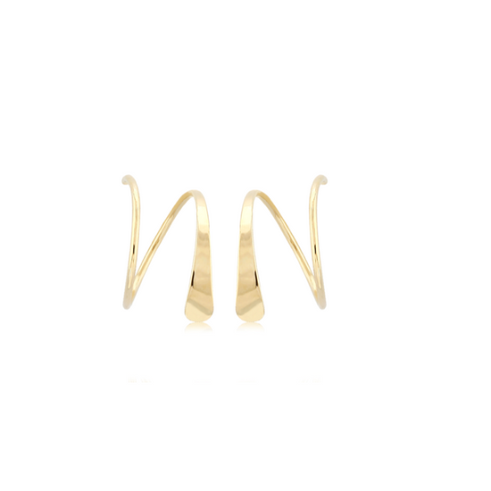 14k Gold Twisted Cuff Earrings