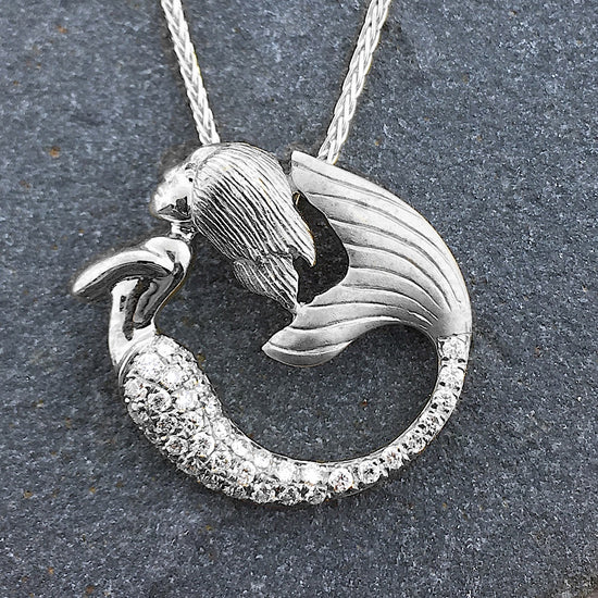 14K Gold + Diamond Mermaid Necklace