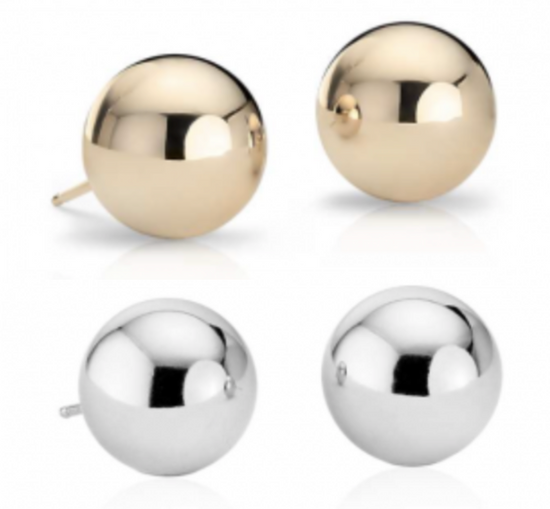 14k Gold Cape Cod Single Ball Stud Earrings